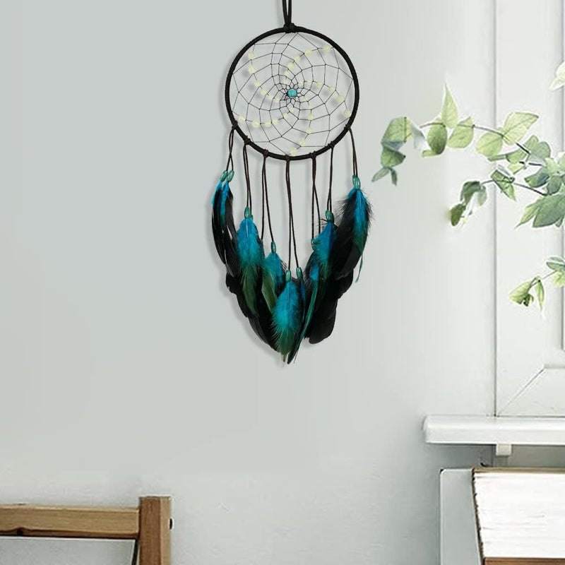 Awlee Luminous Dream Catchers Wall Hanging Room Decor Dreamcatcher Handmade Feather for Girls Boys Kids Bedroom Decoration Ornament Craft Gift - Image 3